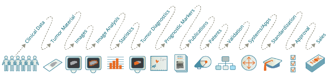 Illustration domore valuechain @Marian Seiergren, Institute for cancer genetics and Informatics, Oslo University Hospital